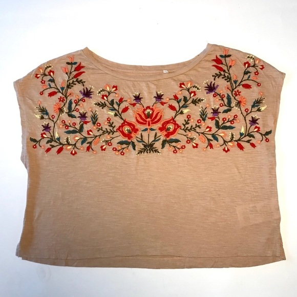 Guess Embroidered Crop Top Small Pink - Picture 1 of 8